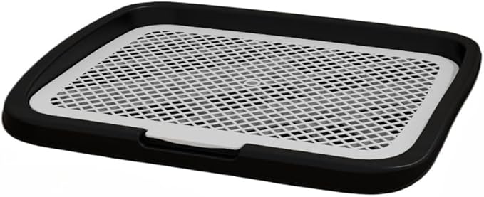 Splashproof Mesh Dog Toilet Training Pad Holder - Easy to Clean Indoor Potty Tray for Puppies Dogs & Cats(Black)