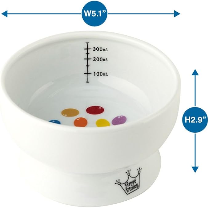 Necoichi Elevated Cat Water Bowl – Ceramic Raised Cat Bowl, Prevents Neck & Whisker Fatigue – Dishwasher & Microwave Safe – Pet Water Bowl for Cats (Jelly Bean, Regular)