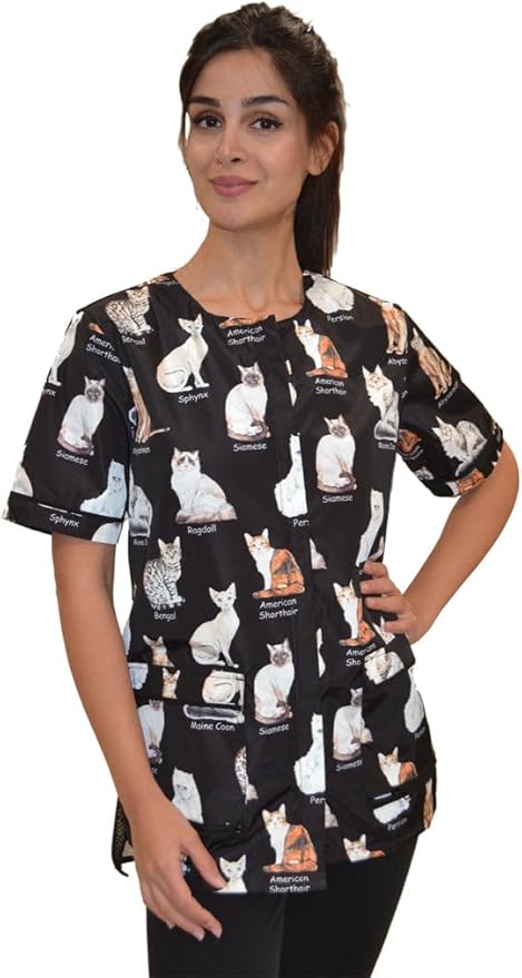 Ladybird Line 545 Unisex Catty Waterproof Grooming Smock, Hair Bleach Resistant, Adjustable Back Tie, Breathable Mesh Lining