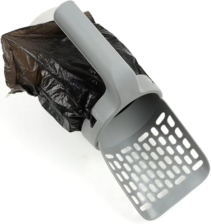 Cat Litter Scooper with Holder - Large Capacity Mess-Free Litter Shovel for Large & Multi-Cat Homes Spill-Proof Waste Collection Design for Easy Hygienic Litter Box Cleaning - Portable Integrated