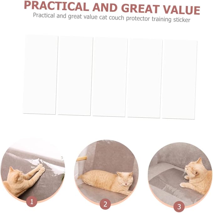 NOLITOY 15pcs Cat Scratch Couch Patch Cat Scratching Furniture Protector for Sofas Chairs and Beds Training Stickers Material