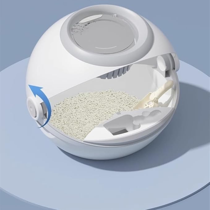 Pet Supplies, Enclosed Odorless Cat Litter Box for Indoor Cats, Large Leak-Proof with Scoop(Gray)
