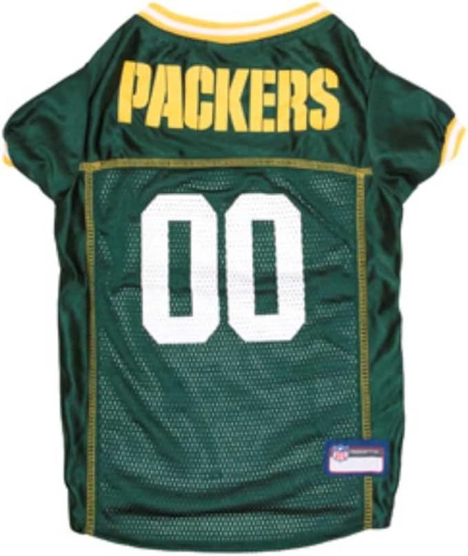 Pets First NFL Green Bay Packers Dog Jersey, Size Small, Football Shirt Costume for Pet, Dog Sports T-Shirt, NFL Team Clothing for Cats, Licensed Pet Apparel Available in 7 Sizes and 32 Teams