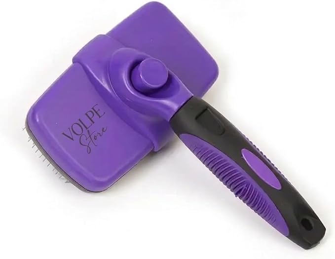 Volpe Cat Brush, Dog Brush, Cat Brushes for Indoor Cats, Easy to Clean, Dog Brush for Shedding, Dog Hair Remover, Deshedding Fur Removal,Purple