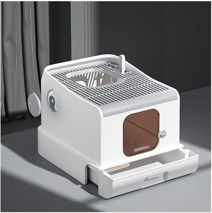 Pet Supplies, Enclosed Cat Litter Box with Lid, XL Drawer, Anti-Splash & Easy Clean