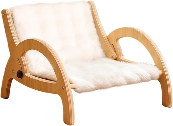 Cat Scratcher Sofa, Adjustable Backrest with Wooden Frame, 43.5x43x27cm, Wooden Cat Scratching Bed, Kitten Scratching Sofa, Furniture and Floor Protection Design, for Indoor Kittens and Cats