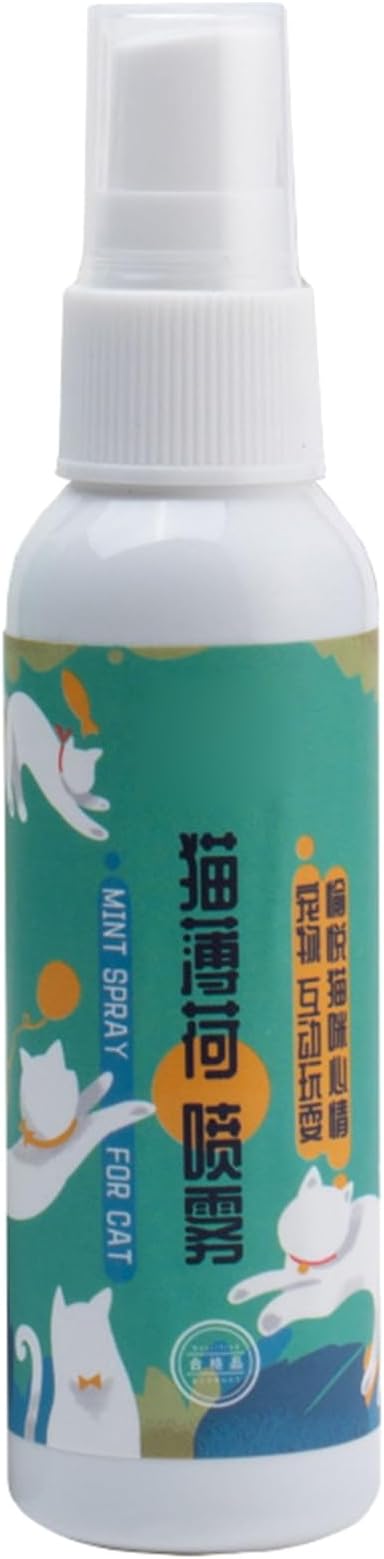 Catnip Spray 1.7 Oz Safe Treat for Indoor Cats Maximum Potency for Kitten Temptations Plastic Bottle Packaging
