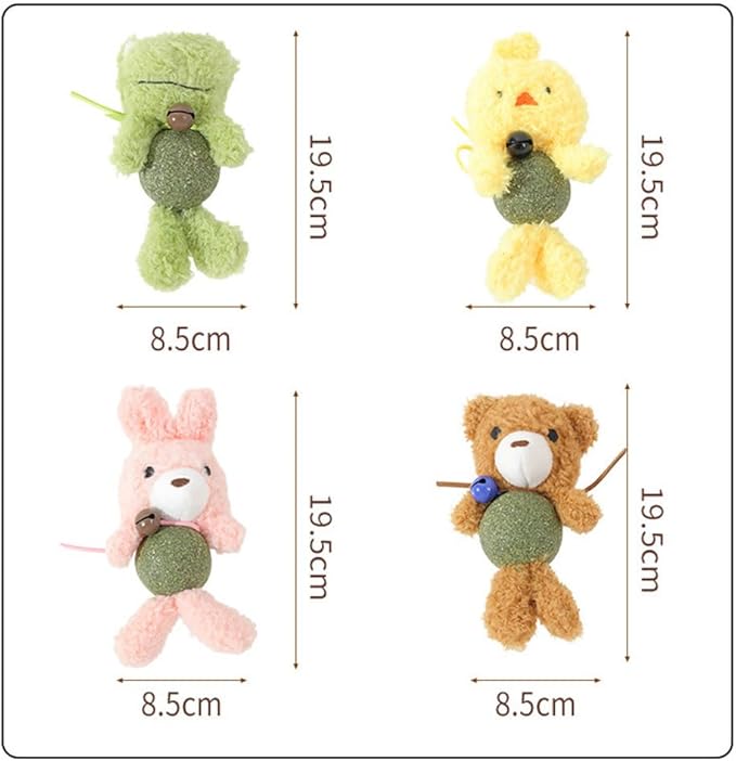Cat Toys with Catnip Kitten Chew Bite Supplies Boredom Relief Fluffy Kitty Teeth Cleaning Chewing Cat Lovers Interactive Plush Gift (New Forg)