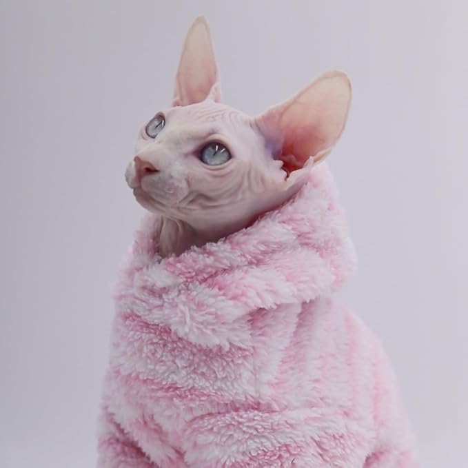 Hairless Cat Clothes Warm Thickness Soft Winter Cat Apparel for Sphynx Cats, Devon Rex Cats, Cornish and Small Cats (XX-Large)