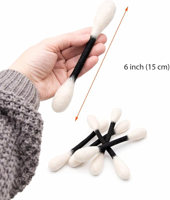 Glaciart One Swabs Cat Toys with Catnip - 6 Pk | Durable for Chew, Cute Cat Toys Interactive Kitty for Boredom, Exercise, & Play | Filled w/Organic Catnip for Anxiety & as Digestive Aid | Gift Idea
