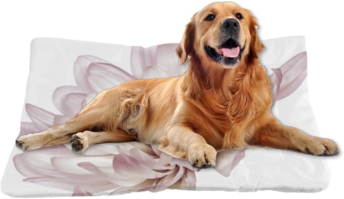Beautiful Fresh Blooms Pet Bed Mat Easy Wash Dog Bed Outdoor Dog Flat Mat Light Purple Chrysanthemums Personalized Non- Slip Bottom Home Essentials Multi- Scenario, Multi- Model Dogs Gift Printed Car