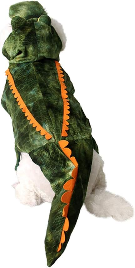 Mogoko Funny Dog Crocodile Costumes, Pet Halloween Alligator Cosplay Dress, Adorable Cat Apparel Animal Warm Outfits Clothes(S Size)