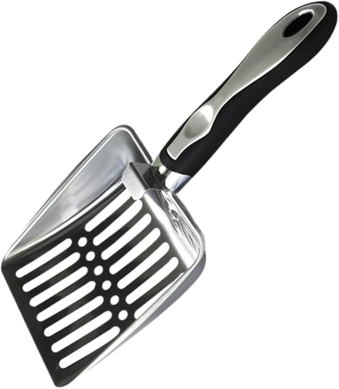 Stainless Steel Cat Poop Scoop Litter Shovel Hollow Nonstick Surface Pet Cleaning Tool