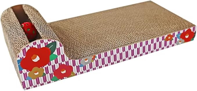 Cat Scratcher Cardboard, Scratching Pad House Bed Furniture Protector, Infinity Shape, Curved, with Ball