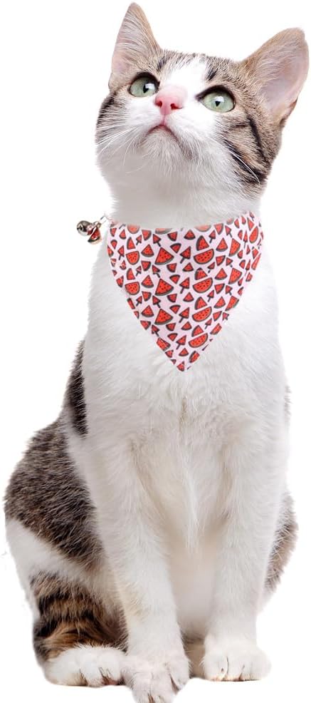 Cat Collar Breakaway with Cute Bandana and Bell Fruits Accessories for Kitty Adjustable Safety