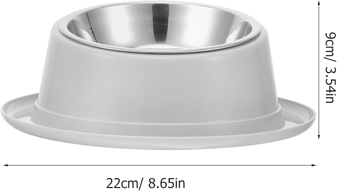 BESPORTBLE 2pcs Non-Slip Stainless Steel Pet Food Bowl for Dogs and Cats Grey Easy to Durable Design for Home Decor Stable Feeding