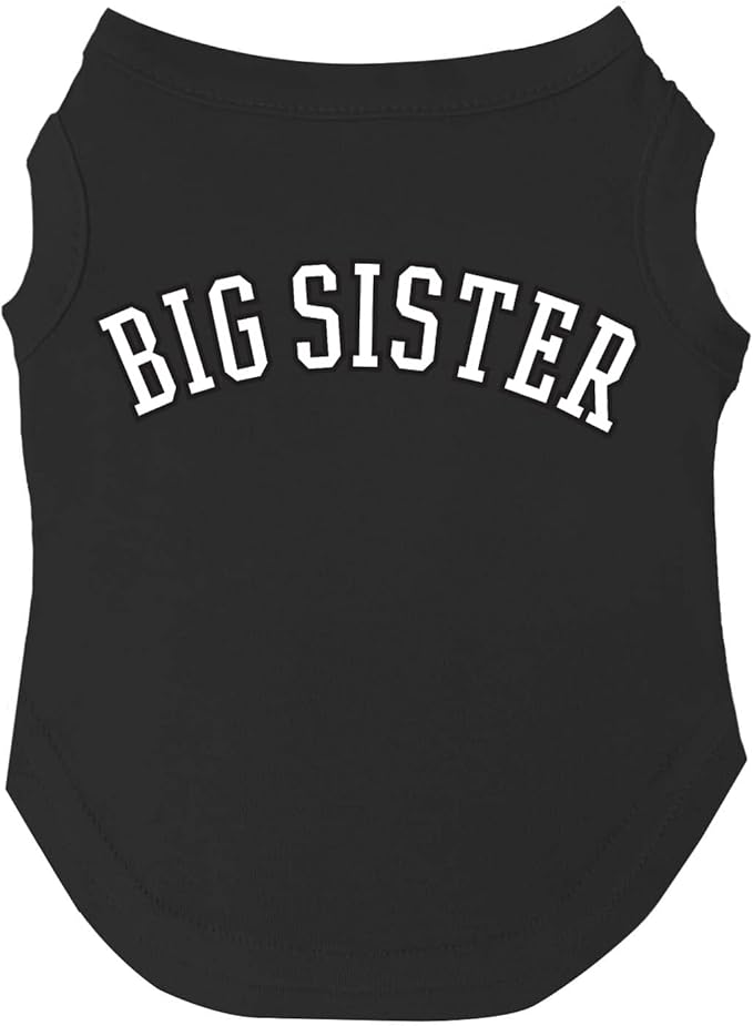 Big Sister Dog Tee Shirt | Sleeveless | Sizes for Puppies, Toys and Large Breeds (Black, 6X-Large 895)