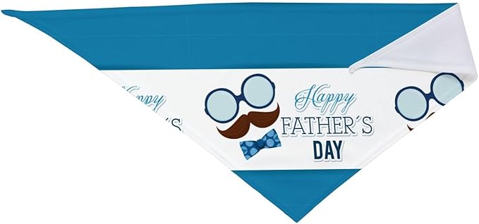Happy Father's Day Dog Bandana Adjustable Reversible Triangle Dog Scarf Scarves Pet Bibs Costume Accessory Decor for Cats