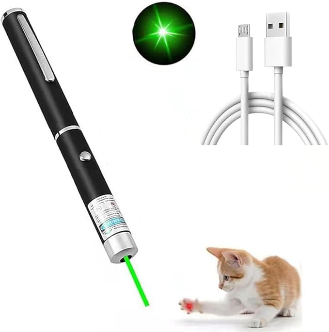 3 Pcs Laser Pointer for Cats Dogs Rechargeable Cat Laser Interactive Cat for Indoor Pet Toys Laser Presentation Remotes Red Light (3 PCS Pack Color Mixed, USB Rechargeable)