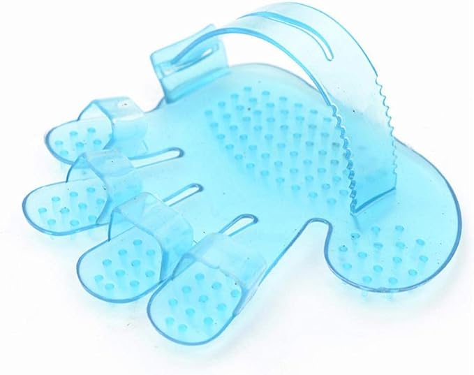 Pet Comb Rubber Pet Combs Pet Glove Comb Dog Pet Hair Grooming Cleaning Glove Hair Remover Massage Comb 2Pcs Blue