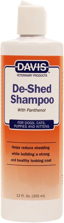 Davis De-Shed Pet Shampoo, 12 oz; Reduces Shedding and removes Undercoat