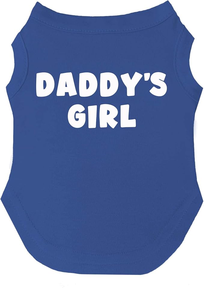Daddy's Girl Father's Day Dog Tee Shirt | Sleeveless | Sizes for Puppies, Toys and Large Breeds (Royal Blue, 3X-Large 948)