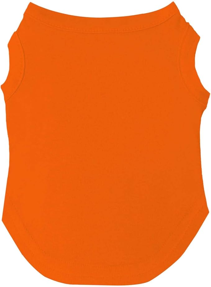 Blank Dog Tee Shirt | Sleeveless Breeds | Lightweight, Comfy, Customizable |Orange, Large