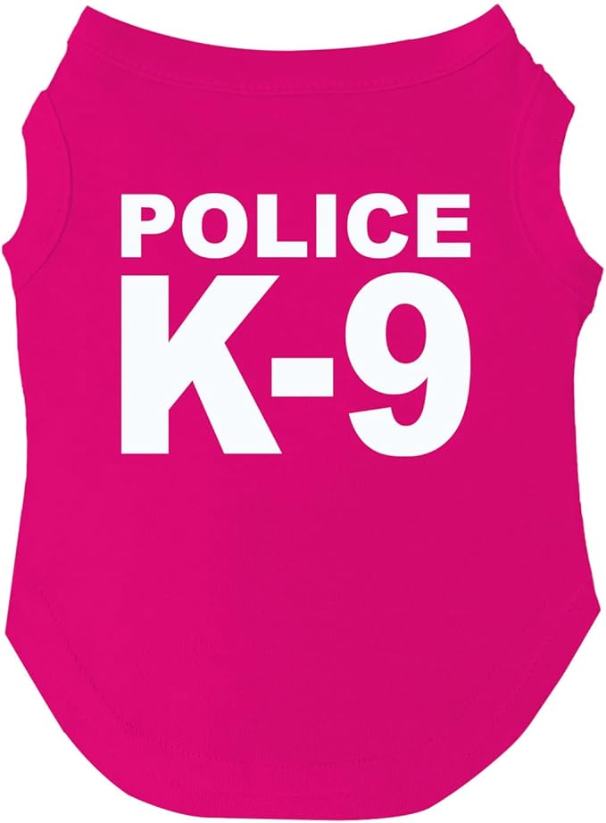 Police K-9 Dog Tee Shirt | Sleeveless | Sizes for Puppies, Toys and Large Breeds (Hot Pink, Medium 93)