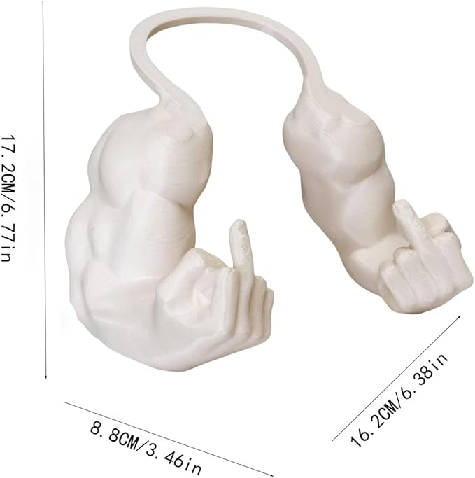 Cat Muscular Arm with Middle Finger - 3D Printed Neck Arm with Muscle Texture, Funny Pet Accessory for Pet Lovers & Pranksters, Halloween Cat Accessories (Skin Color)