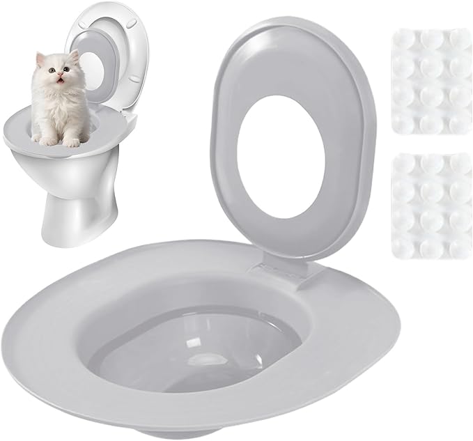 Cat Potty Toilet Training Kit | Removable Potty Seat,Toilet Litter Box Trainer | for Indoor Home Apartment Bathroom Basement Pet Shop