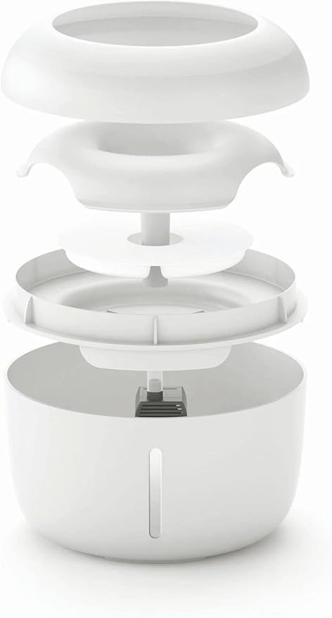 Pet Life ® 'Moda-Pure' Ultra-Quiet Filtered Automatic Dog and Cat Fountain Waterer or Feeder with Automatic Shutoff Feature - Includes Filter