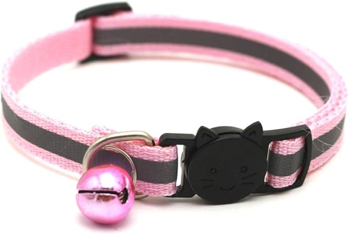 12 Pcs Cat Collar Reflective Breakaway with Bell Colorful for Kitten or Puppy