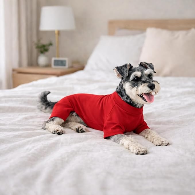 Lovelonglong Dog Full Bodysuit – Stretchy Yoga Fabric 4-Leg Dog Pajamas, Breathable & Lightweight Dog Onesie for Indoor & Outdoor, Shedding Control & Travel Wear