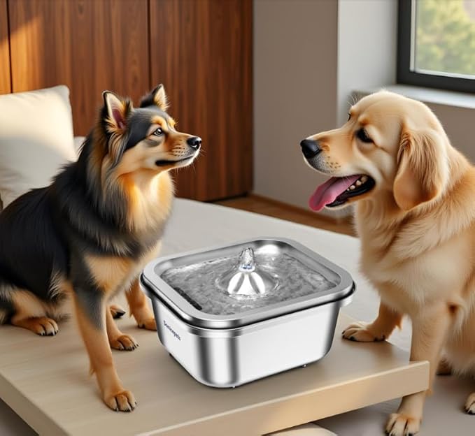 Cat Water Fountain Stainless Steel, Automatic Pet Drinking Fountain Water Bowl Indoor Pet Feeding Watering Supplies