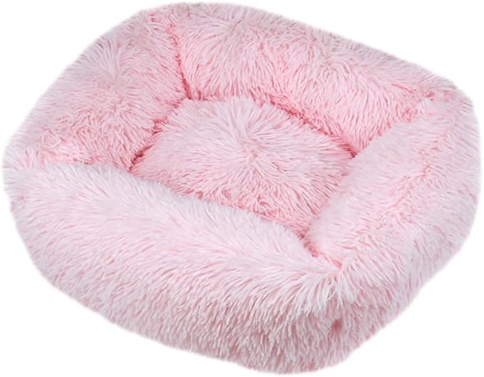 Donut Dog & Cat Bed - Soft Plush Self-Warming Cave for Cats & Small to Medium Dogs | Calming Cuddler with Improved Sleep & Comfort(Pink,31.5X5.91X25.59 in)