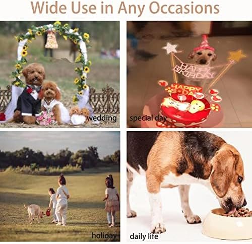 Pet Dresses for Small Dogs Cats Girl, Cute Princess Bowknot Dress Puppy Shirt All Weather Skirt Clothes Cat Apparel for Birthday Wedding Party Holiday (Grey&Black, XX-Small)