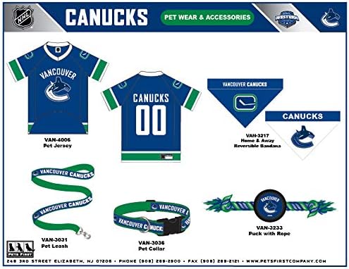 NHL VANCOUVER CANUCKS JERSEY for DOGS & CATS, X-Small. - Let your Pet be a real NHL FAN!