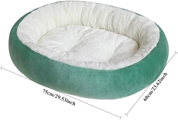 Warming Round Plush Pet Bed, Winter Warm Dog Bed for Small Dogs & Cat Bed for Indoor Cats, Calming Pet Mat Pad for Puppy Kitty, Pet Supplies(Green,X-Large)