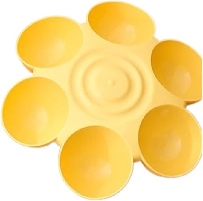 1pcs Flower Shape Multi-Functional Pet Feeding Bowl Food Basin(Yellow)