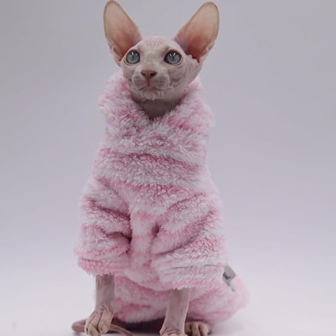 Hairless Cat Clothes Warm Thickness Soft Winter Cat Apparel for Sphynx Cats, Devon Rex Cats, Cornish and Small Cats (X-Large)