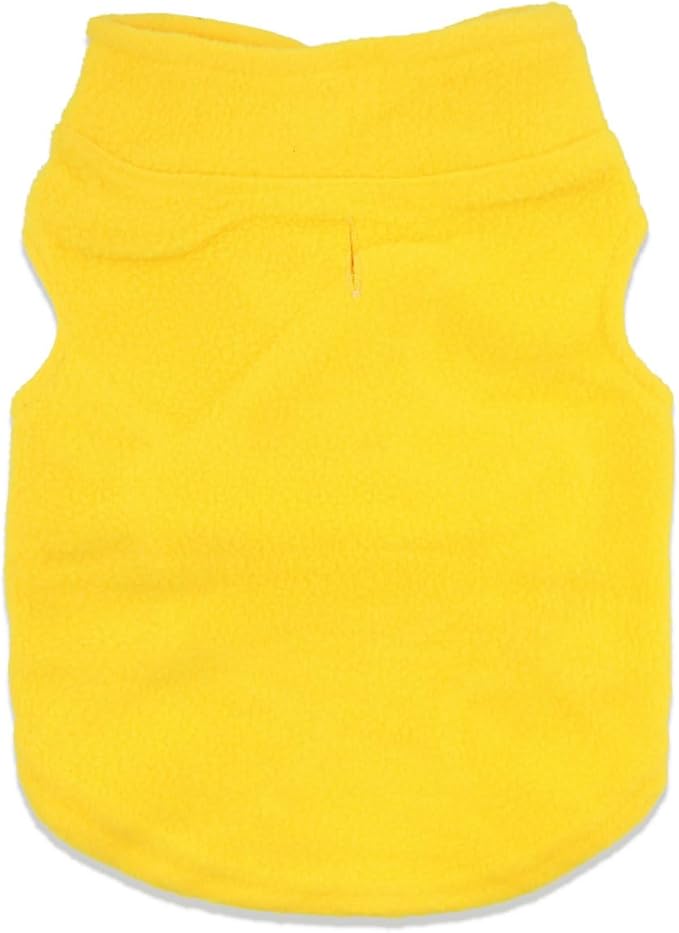 Cat Sweater Fleece Vest Lightweight Cat Clothes for Small Cats Only, Small, Yellow