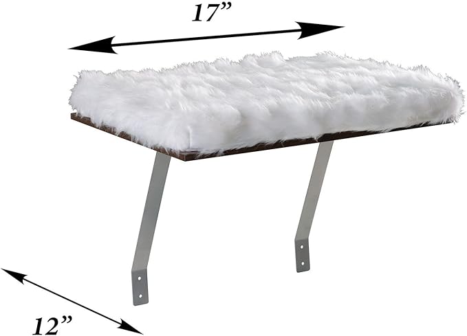 Etna Window Mount Cat Perch - Window Sill Shelf, Padded Cat Wall Bed, Space Saving Furniture for Pets, Removable Faux Sheepskin Cover, Holds 20-35 Pounds
