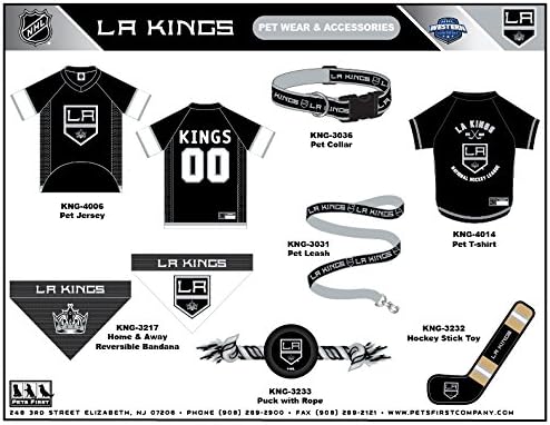 Pets First NHL Los Angeles Kings Jersey for Dogs & Cats, Small. - Let Your Pet be a Real NHL Fan!