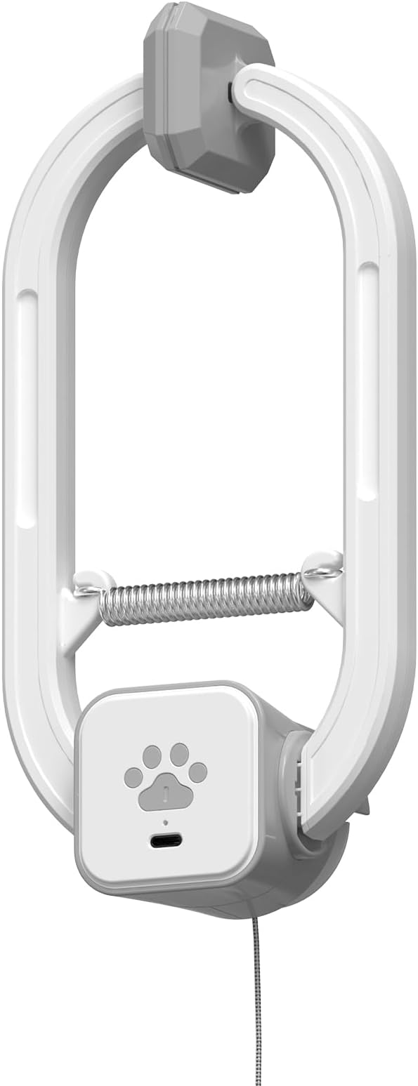 Interactive Cat Toy, Rechargeable Electric Cat Teaser, Hanging Door cat Toy, 2 Motion Modes (360° Spin & Irregular Jumping), Smart Auto Cat Toy for Exercise & Fun, Grey