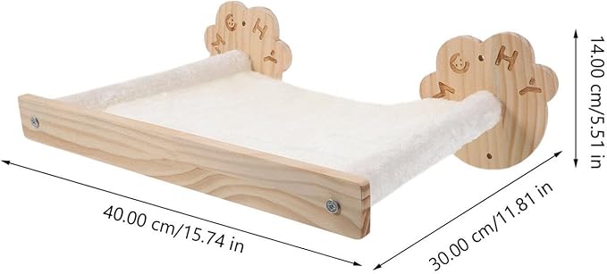 POPETPOP Wall-Mounted Cat Hammock Space-Saving Cute Cat Bed for Indoor Kittens Easy Install Pet Supply Soft Furniture for Wall Use