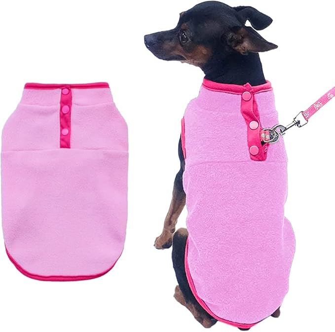 Dog Fleece Sweater, Soft Dog Vest Apparel Sleeveless Puppy Winter Cold Weather Clothes Doggie Jacket Pullover for Small Medium Dogs and Cats (X-Small, Pink)