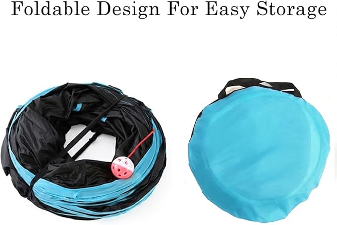 Cat Tunnel,4 Way Large Collapsible Tunnels Tube Upgrade with 5 Peek Hole,S-Shaped Maze House Play Toy Interactive Cat Toy for Cat Kitten Kitty Rabbit