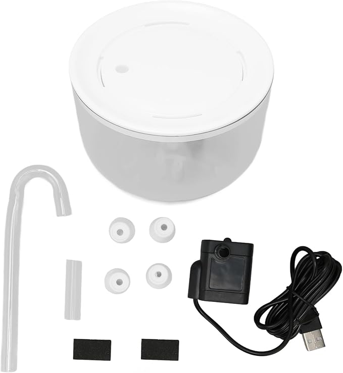 Focket Cat Water Fountain, Automatic Super Silent Pet Water Fountain, Cat Drinking with Silicone Anti Slip Pad for Cats Small Dogs Multiple Pets