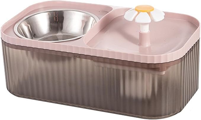 2 in 1 Cat Water Fountain Pet Water Dispenser Double Cat Bowl with Water Fountain Automatic Pet Water Dispenser Cat Food and Water Bowl Set for Cats, Dogs, Pets(#4)