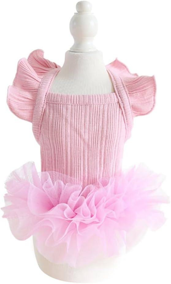 Hdwk&Hped Small Dog Dress Breathable Summer Dog Dress for Puppy Cats Girl Female Tutu Cake Skirt Princess Dress for Birthday Party Costume (Tutu Skirt - Pink, X-Large)